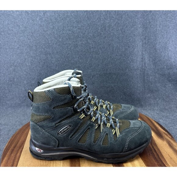 Lowa Jannu Mid Ls SPS Suede Trekking Boots Made in Italy Mens 10 Black Green - Picture 1 of 13